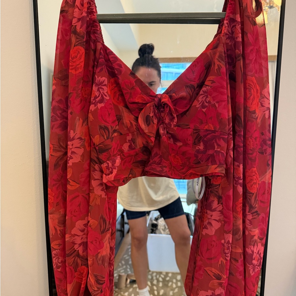 For Love And Lemons Scarlet Floral Top